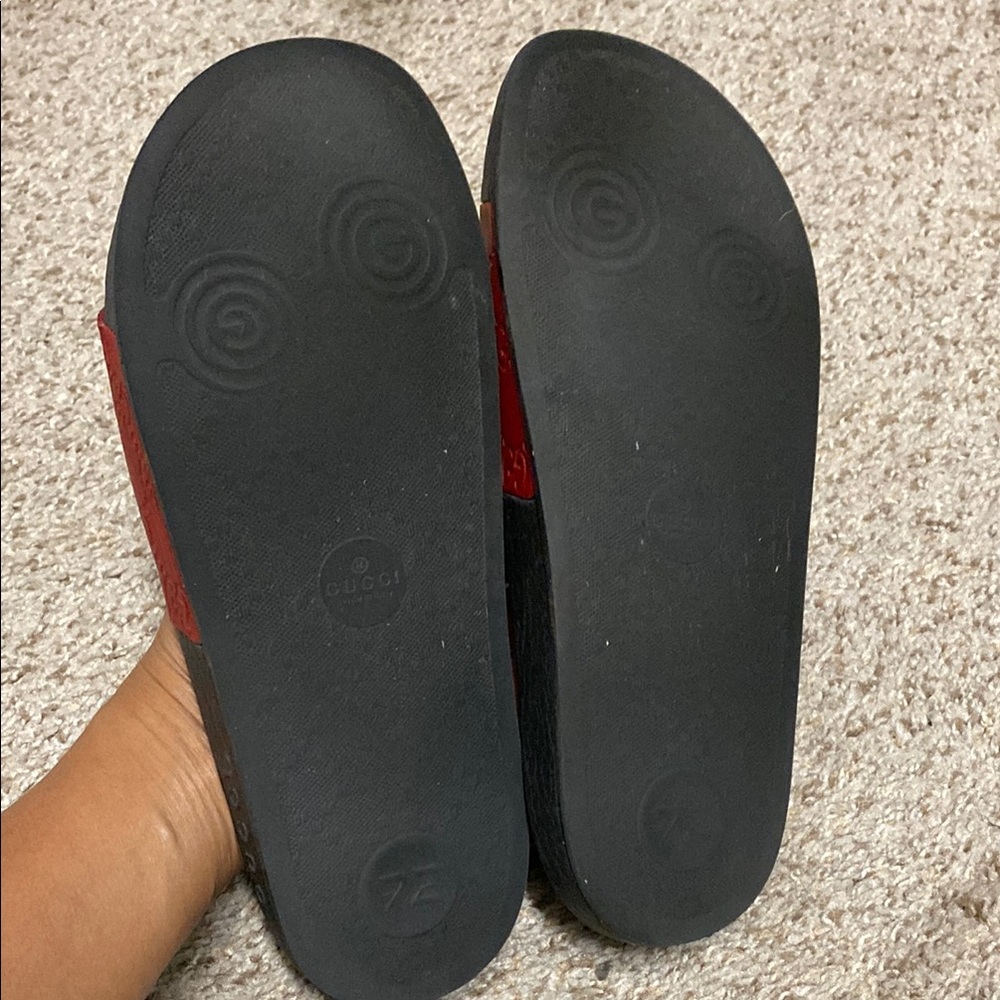 Authentic Gucci Red and Black Slides - Picture 3 of 8